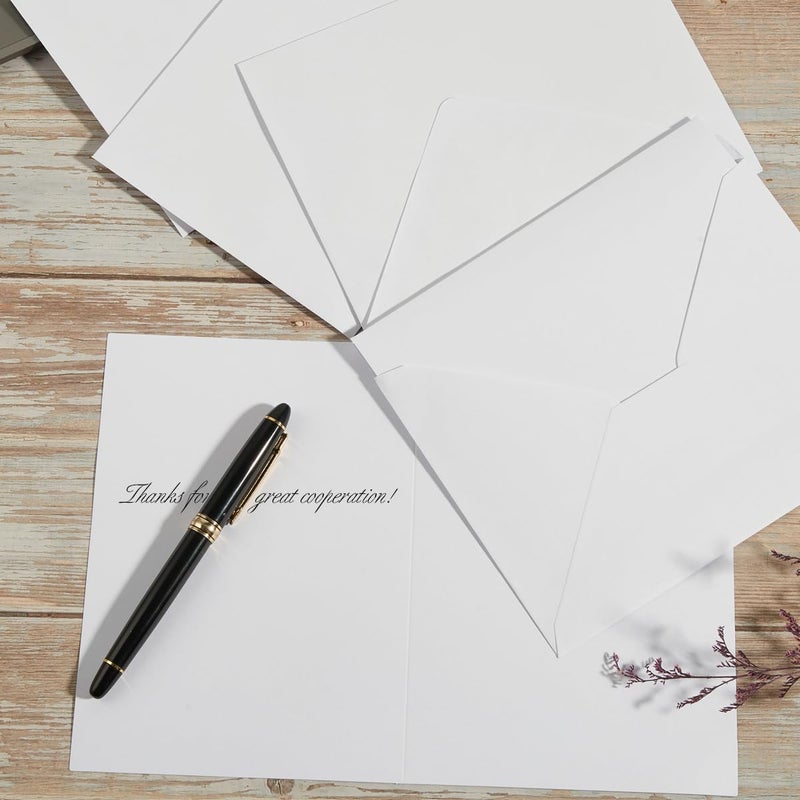 Toperd 50 Pack White A6 Envelopes with Cards 4x6 Thick Folded Cardstock and Gold Stickers for Greeting Cards, Wedding, Birthday, Invitations, Baby Showers (White, 4x6) - Image 5